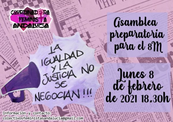 Hacia el 8M.- Asamblea feminista on-line